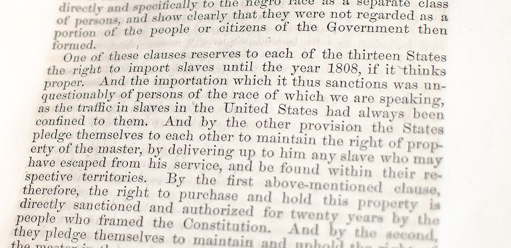 A Report of the Decision of the Supreme Court of the United States, and the Opinions of the Judges Thereof, in the Case of Dred Scott versus John H. Sanford. December Term, 1856.