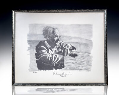 David Ben-Gurion Signed S.L. Kaye Sketch.