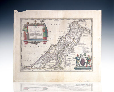 Iudaeae seu Terrae Israelis Tabula Geographica in qua Locorum in Veteri et Novo Testamento celebratissimorum Situs accurate descripti arte facta a Tilemanno Stella Sigenesi [Holy Land Map].