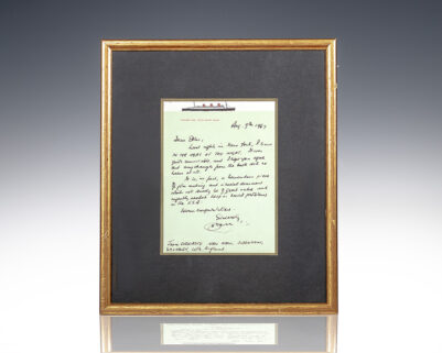 John Creasey Autograph Letter Signed.