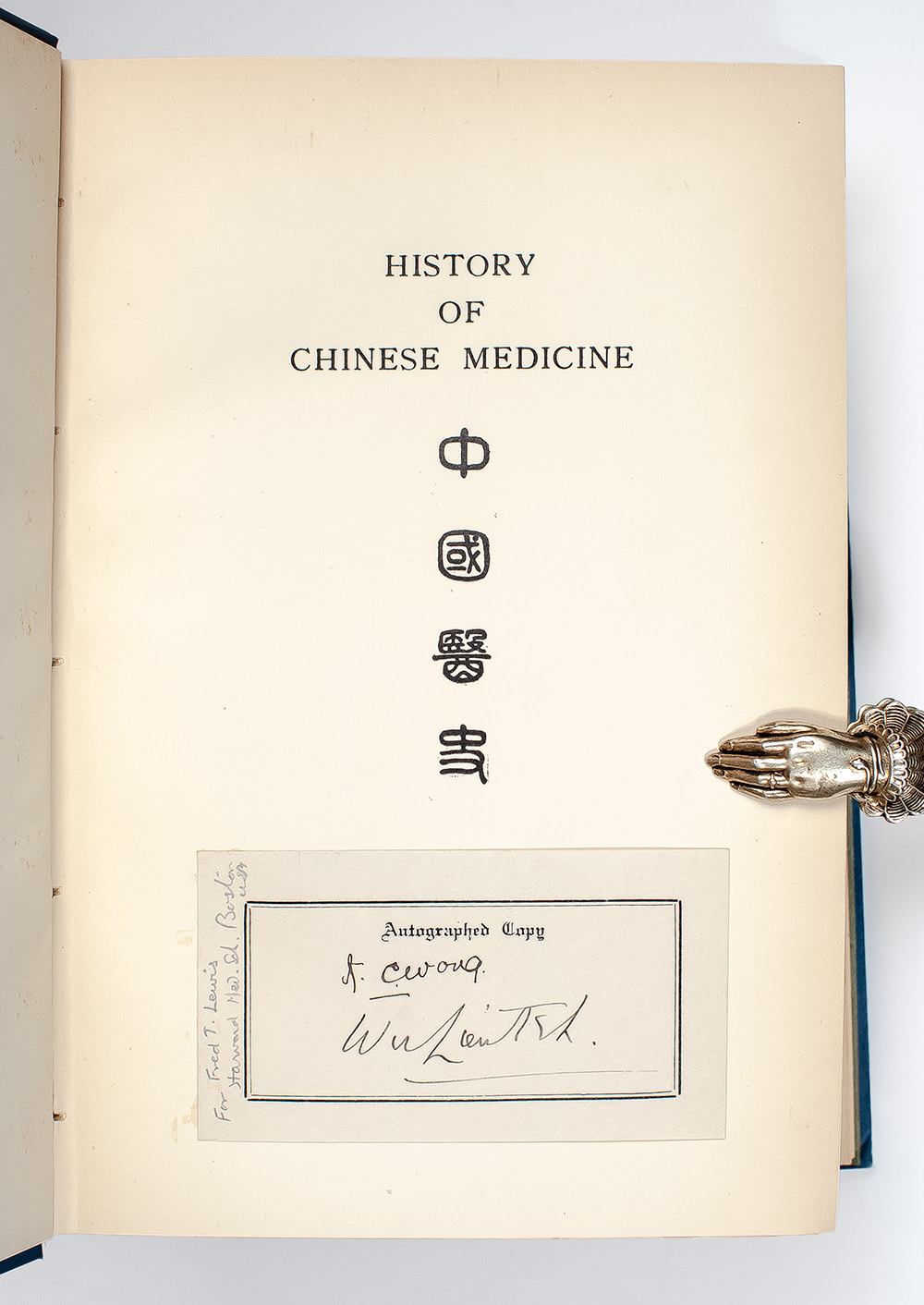History of Chinese Medicine: Being a Chronicle of Medical Happenings in China from Ancient Times to Present Period.