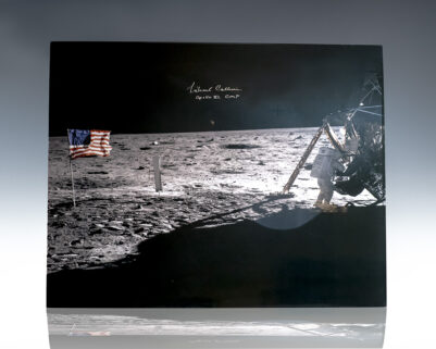 Michael Collins Signed Lunar Module Eagle Oversized Photograph.