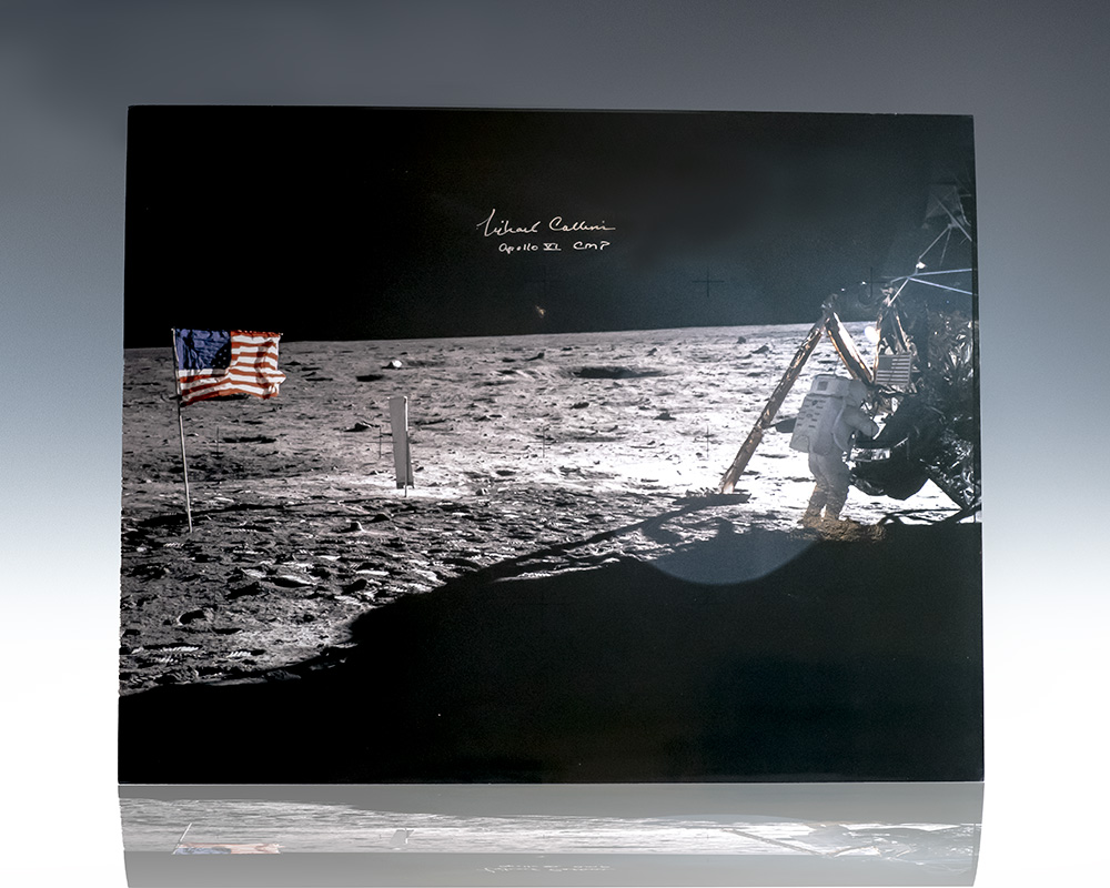 Michael Collins Signed Lunar Module Eagle Oversized Photograph.