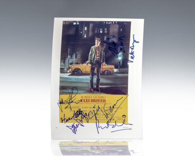 Taxi Driver Signed Movie Poster Photograph.