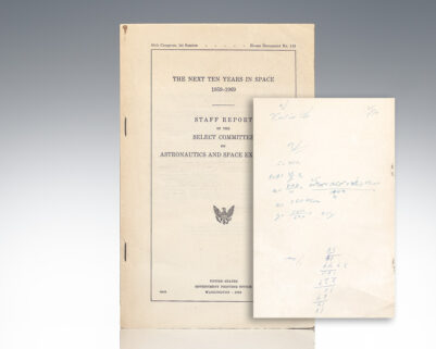 Gus Grissom Annotated Staff Report of the Select Committee on Astronautics and Space Exploration: The Next Ten Years in Space 1959-1969.