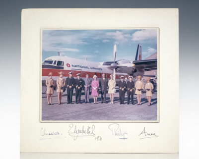 Queen Elizabeth II, King Charles III, and Family Photograph Signed.