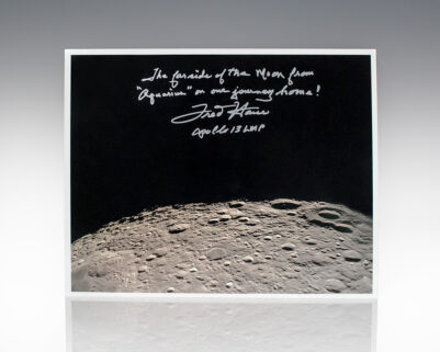 Fred Haise Signed Aquarius Moon Photograph.