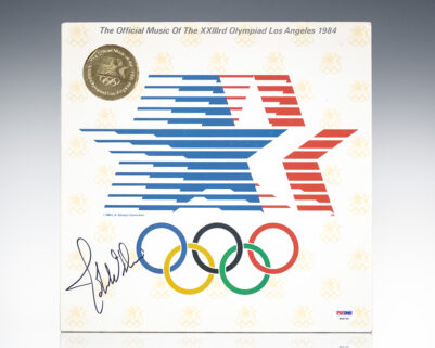 John Williams Signed Official Music of the XXIIIrd Olympiad Los Angeles 1984.