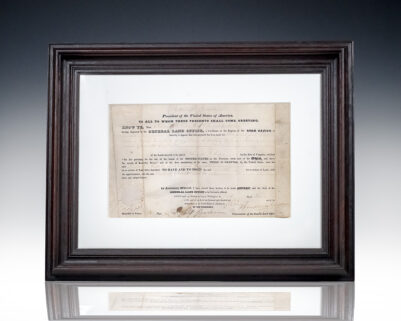 Andrew Jackson Signed Land Grant for Vigo County, Indiana, for Charles B. Modesitt.