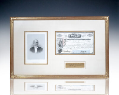 Cornelius Vanderbilt Signed New York and Harlem Rail Road Company Stock Certificate.