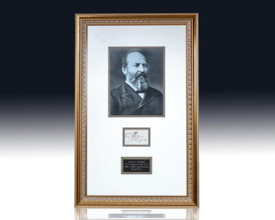 James A. Garfield Autograph Signature.