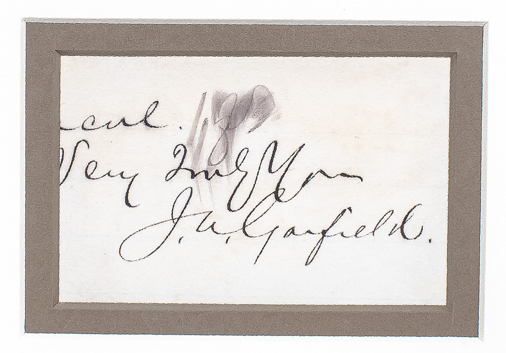 James A. Garfield Autograph Inscription.