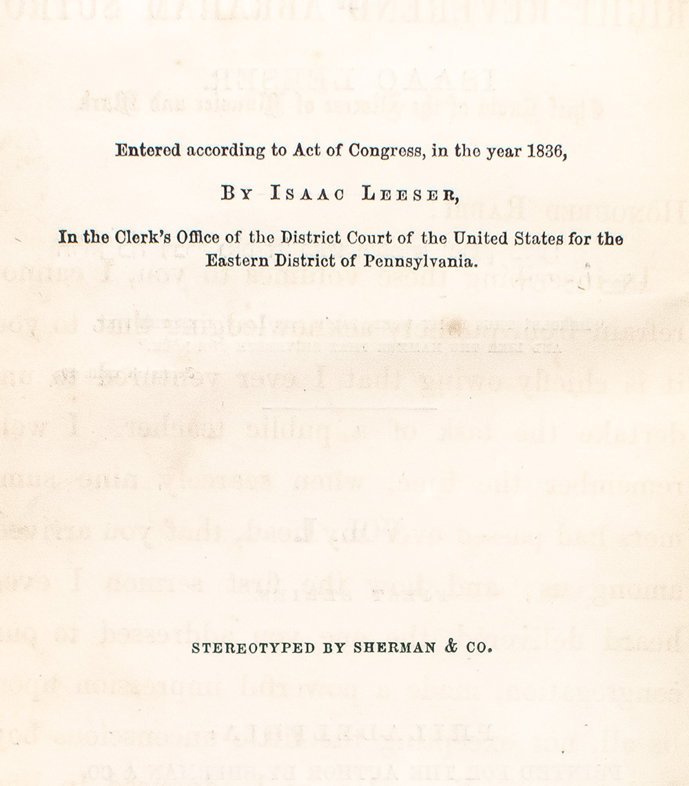 Discourses on the Jewish Religion.