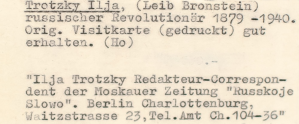 Visiting Card Collection.