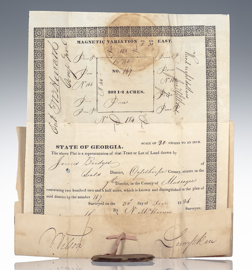 Creek Indian Muscogee County, Georgia Land Grants.