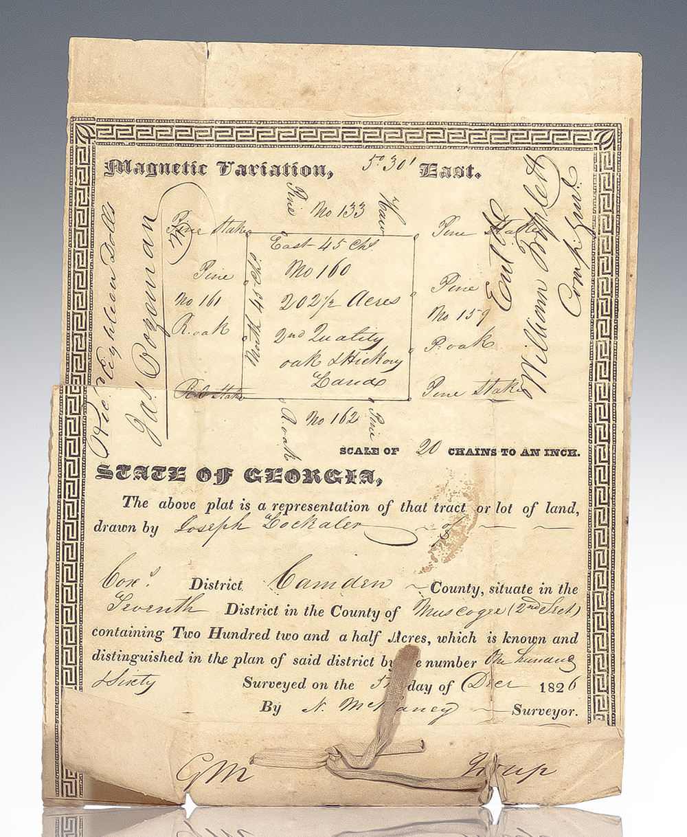Creek Indian Muscogee County, Georgia Land Grants.