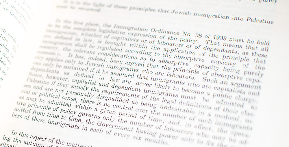 Palestine. Department of Migration. Annual Report 1936.
