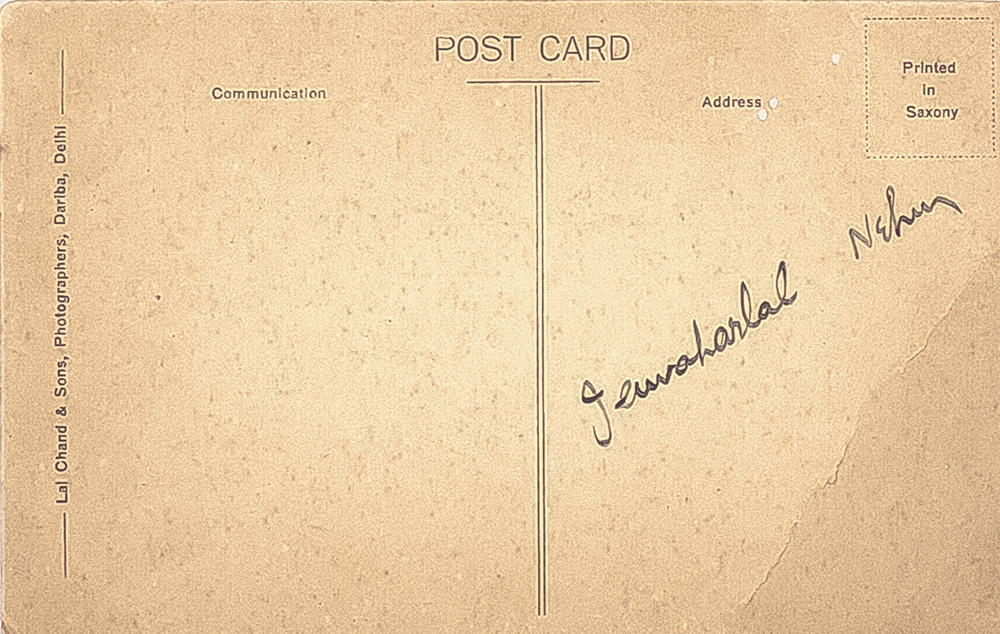 Jawaharlal Nehru Postcard Signed.