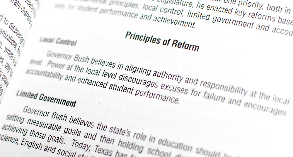 Renewing America's Purpose: Policy Addresses of George W. Bush July 1999-July 2000.