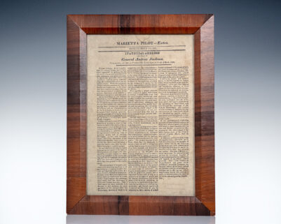 Andrew Jackson's Inaugural Address Broadside.