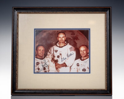 Neil Armstrong, Michael Collins, and Buzz Aldrin Signed Photograph.