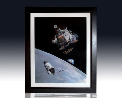 Buzz Aldrin and Michael Collins Signed 'The Eagle's Last Flight' Lithograph.