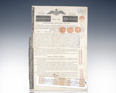 Nathan Mayer Rothschild Russian Imperial Bond Signed.