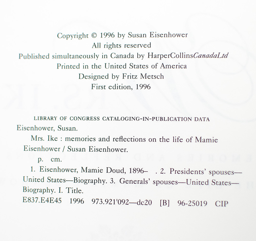 Mrs. Ike: Memories and Reflections on the Life of Mamie Eisenhower.