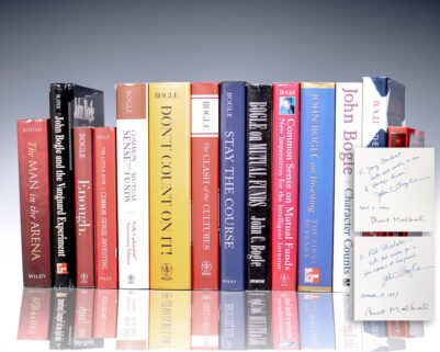 Bogle On Mutual Funds: New Perspectives for the Intelligent Investor; Common Sense on Mutual Funds: New Imperatives for the Intelligent Investor; John Bogle on Investing: The First 50 Years; Character Counts: The Creation and Building of The Vanguard Group; The Battle for the Soul of Capitalism; The Little Book of Common Sense Investing: The Only Way to Guarantee Your Fair Share of Stock Market Returns; Enough: True Measures of Money, Business, and Life; Common Sense on Mutual Funds: Fully Updated 10th Anniversary Edition; Don't Count on it!: Reflections on Investment Illusions, Capitalism, "Mutual" Funds, Indexing, Entrepreneurship, Idealism, and Heroes; The Clash of the Cultures: Investment vs. Speculation; Stay the Course: The Story of Vanguard and the Index Revolution.