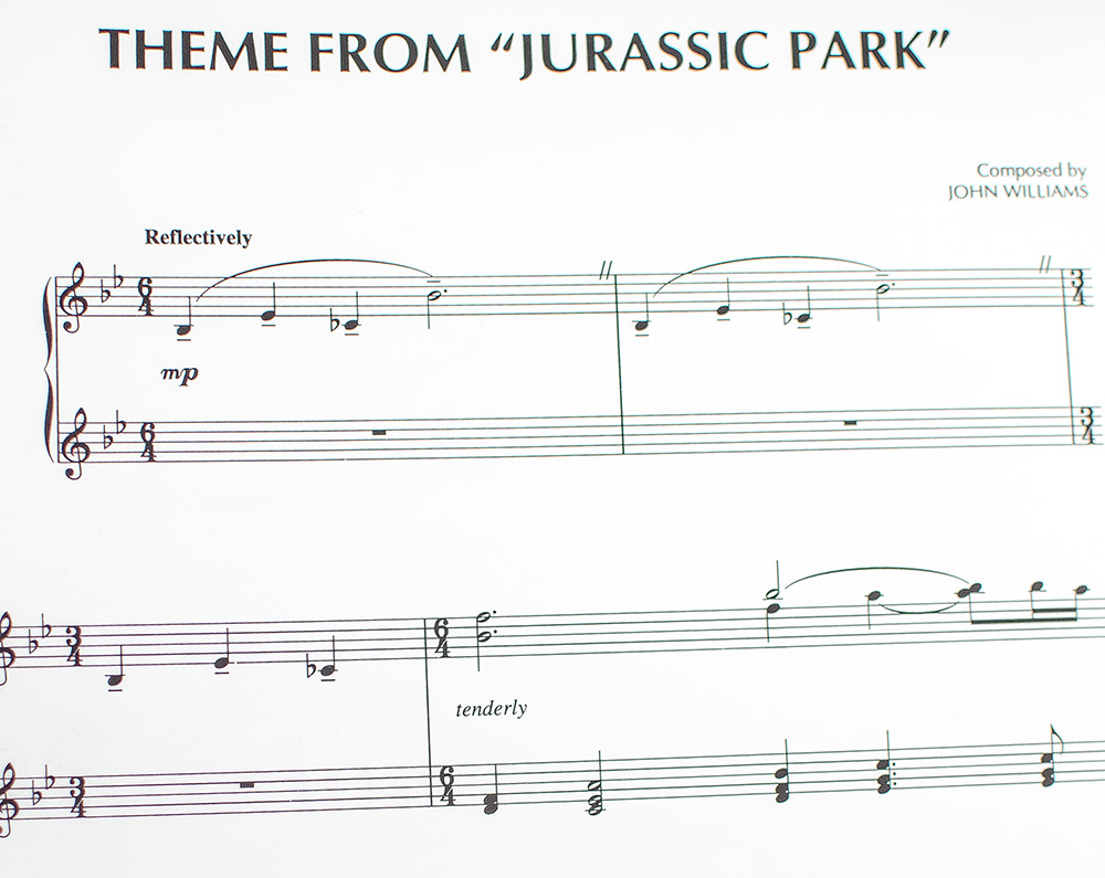 Steven Spielberg Signed Sheet Music for Jurassic Park.