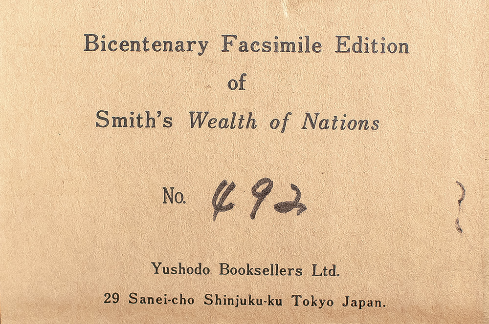 An Inquiry into the Nature and Causes of the Wealth of Nations.