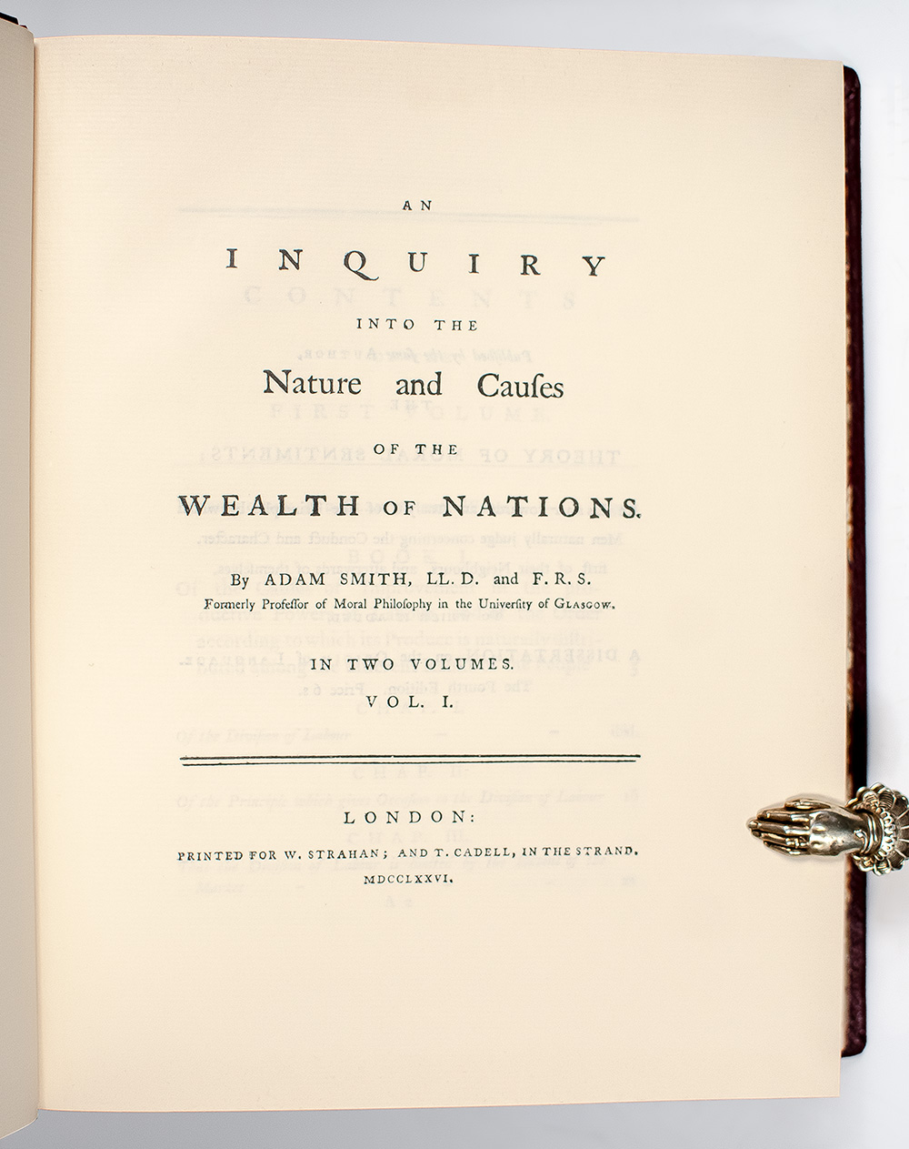 An Inquiry into the Nature and Causes of the Wealth of Nations.