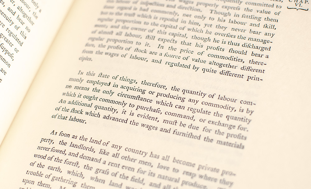 An Inquiry into the Nature and Causes of the Wealth of Nations.