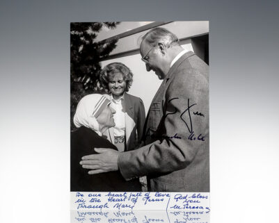 Mother Teresa and Helmut Kohl Signed Photograph.