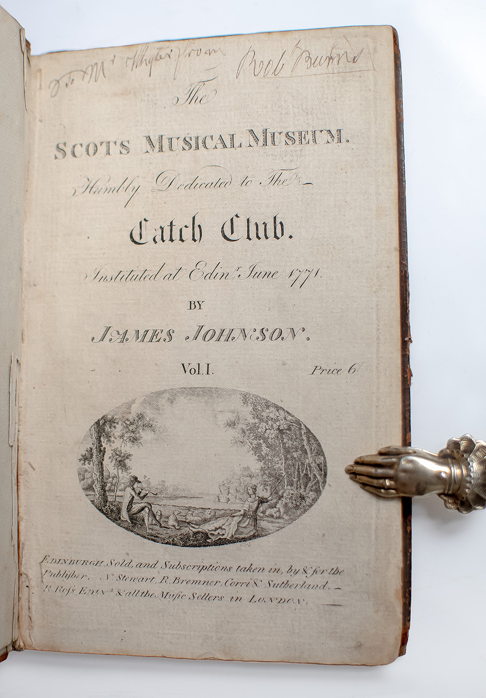 The Scots Musical Museum, Humbly Dedicated to the Catch Club. Instituted at Edinr. June 1771.