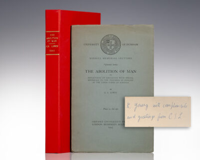 Abolition of Man; inscribed by C.S. Lewis
