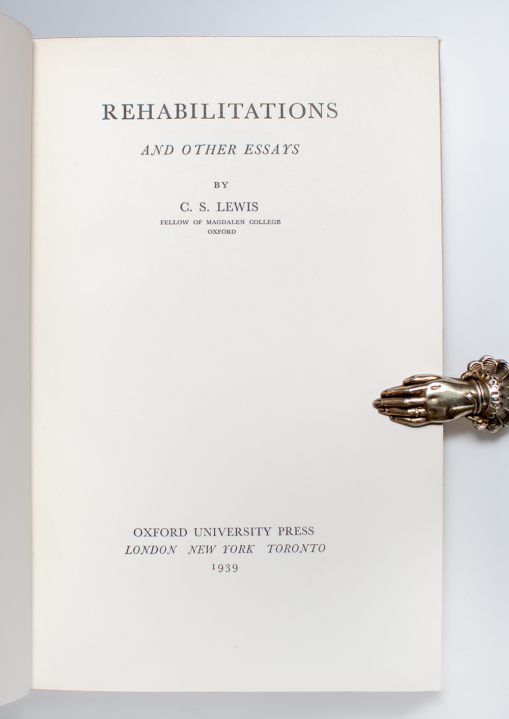Rehabilitations and Other Essays.