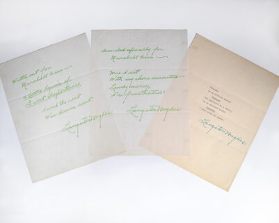 Three Autograph Poems Signed By Langston Hughes.