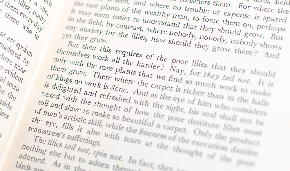 Consider The Lilies: Being the Second part of "Edifying Discourses in a Different Vein", published in 1847 at Copenhagen, by S. Kierkegaard.