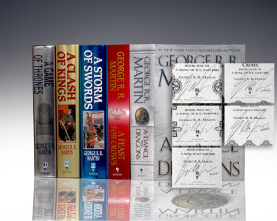 Game of Thrones; A Clash of Kings; A Storm of Swords; A Feast for Crows; A Dance with Dragons.