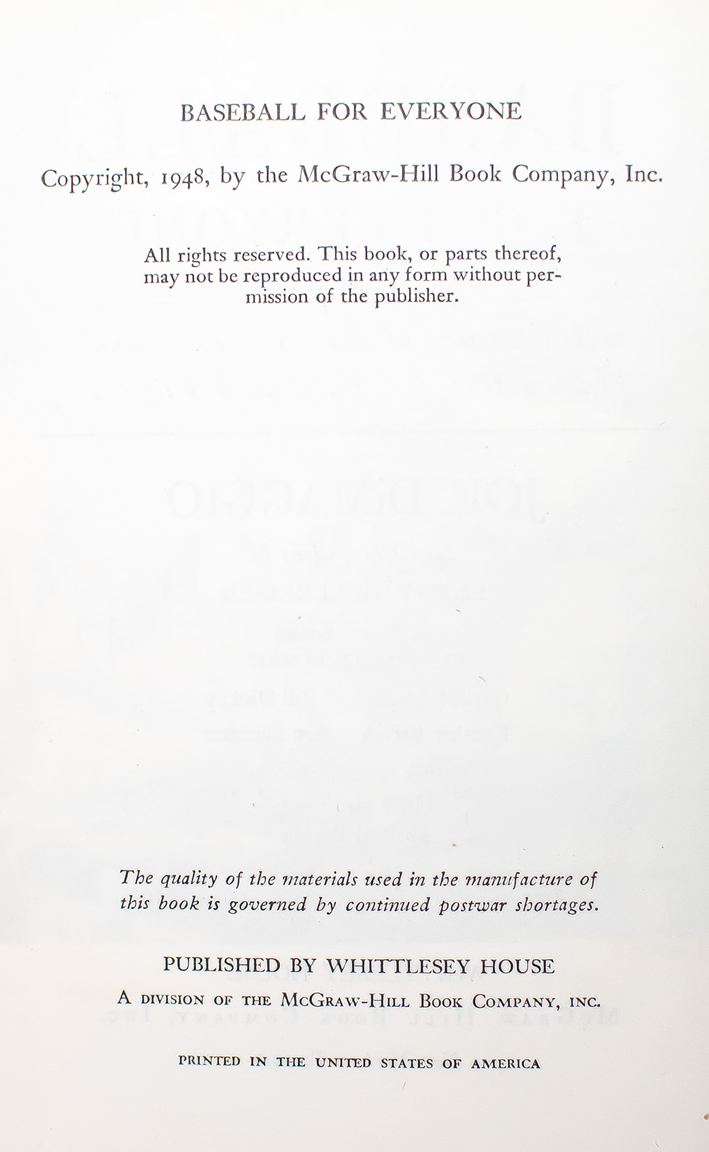 Baseball for Everyone: A Treasury of Baseball Lore and Instruction for Fans and Players.