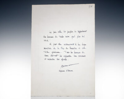 World League of Peace Manuscript Document Signed By Vietnam Emperor Bao Dai.