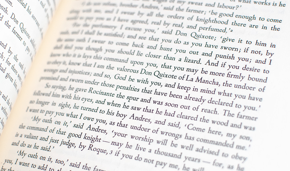 The Ingenious Gentleman Don Quixote of La Mancha.