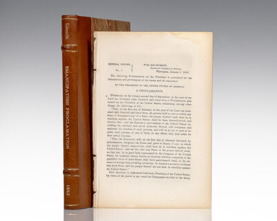 [Emancipation Proclamation]. General Orders, No. 1. War Department Adjutant General's Office, Washington, January 2, 1863.