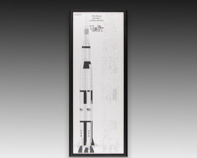 Buzz Aldrin Signed Apollo Saturn V Launch Vehicle Diagram.