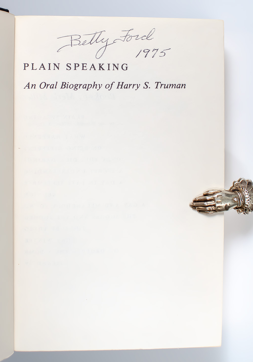 Plain Speaking: An Oral Biography of Harry S. Truman.