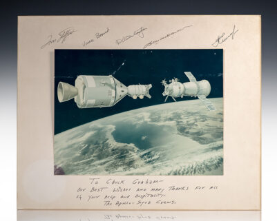 Spacecraft in orbit above Earth