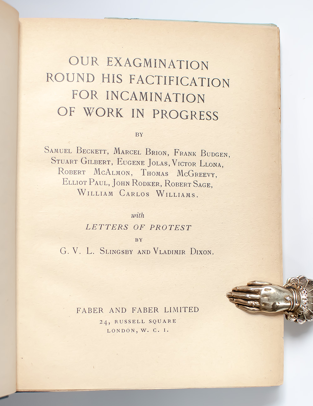 Our Exagmination Round His Factification for Incamination of Work in Progress.