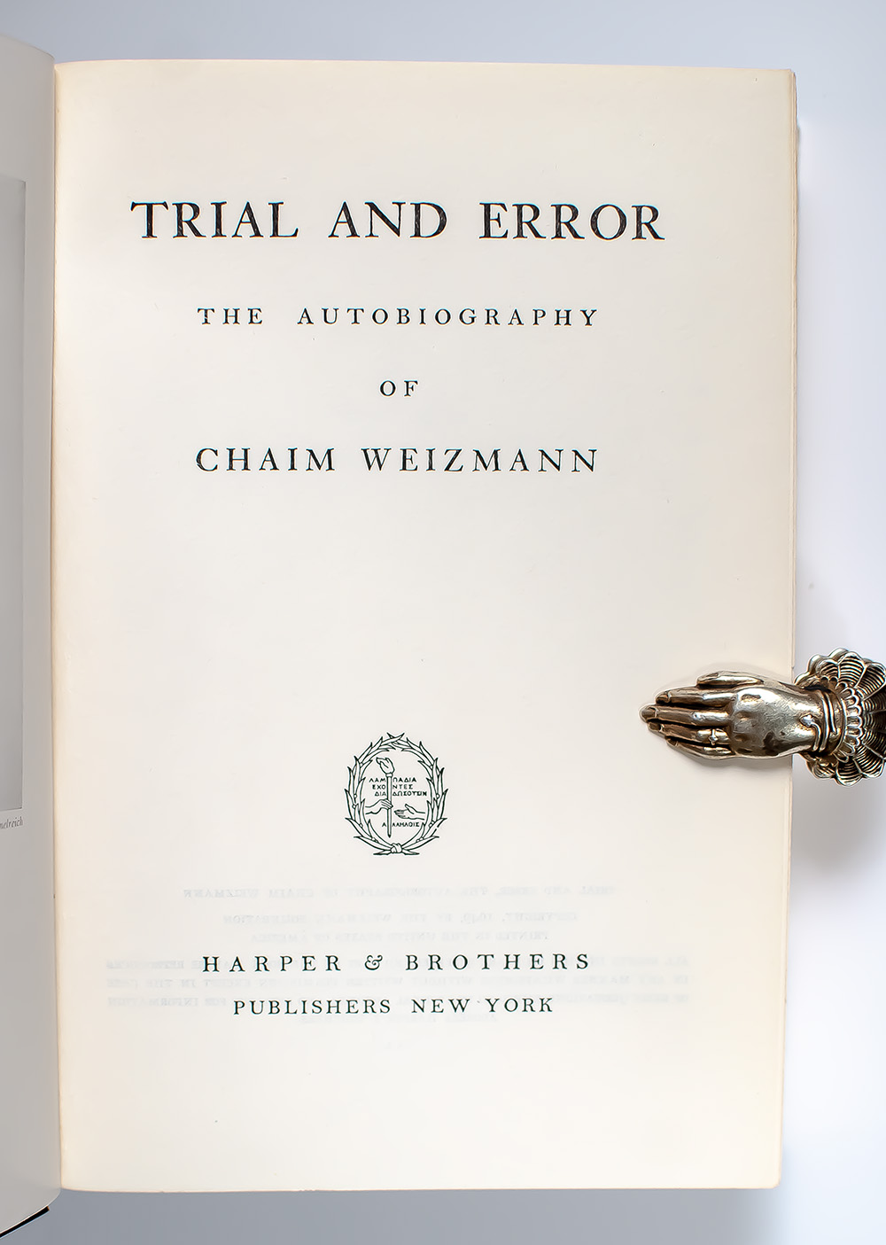 Trial and Error: The Autobiography of Chaim Weizmann.