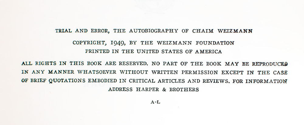 Trial and Error: The Autobiography of Chaim Weizmann.